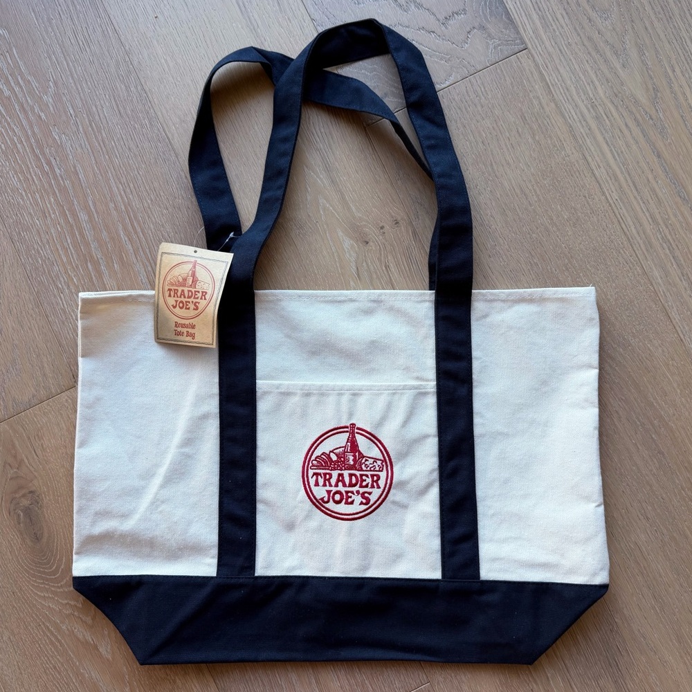 Large Trader Joe's Canvas Tote Bag Limited Edition Brand New NWT 🩵